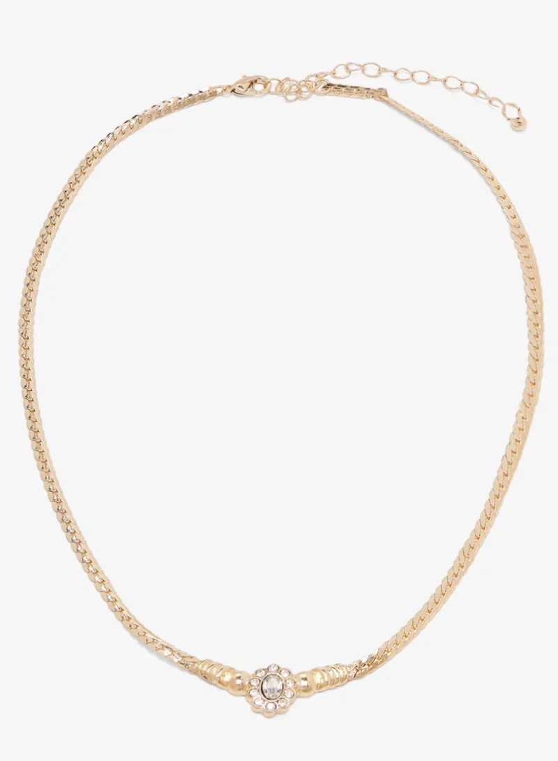 ELLA GOLD Layered Dainty Drop Down Necklace for Women | Best Price UAE