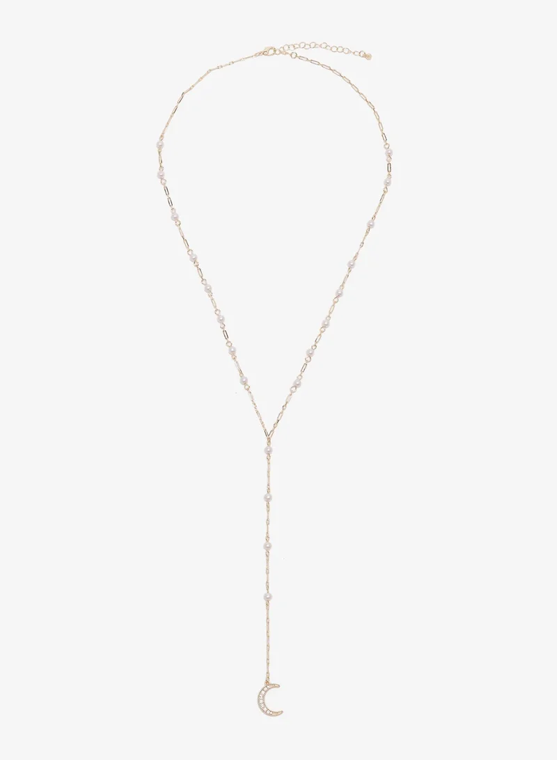 ELLA GOLD Layered Dainty Drop Down Necklace for Women | Best Price UAE