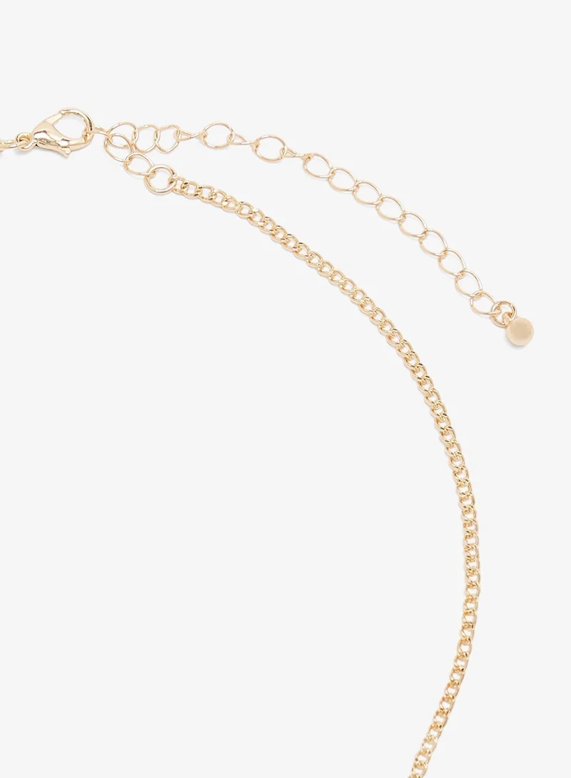 ELLA GOLD Layered Dainty Drop Down Necklace for Women | Best Price UAE