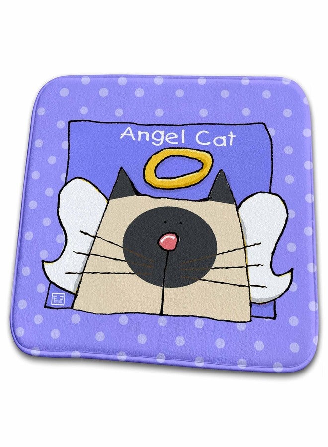 3DROSE Dish Drying Mat - Angel Siamese Cat Cute Cartoon Pet Loss Memorial Memorials Cats - Image 1