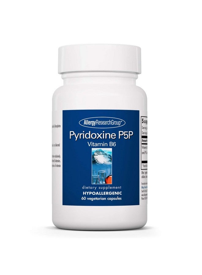 Allergy Research Group فيتامين ب6 بيريودوكسين P5P بجرعة عالية بيريودوكسال 5 فوسفات 60 كبسولة نباتية - Image 2