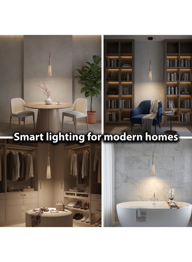 ALFRIDAY Modern Tapered Pendant Light G Holder Dimmable Adjustable Drop 2M Wire Warm Accent Lighting - Image 3