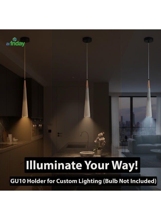 ALFRIDAY Modern Tapered Pendant Light G Holder Dimmable Adjustable Drop 2M Wire Warm Accent Lighting - Image 2