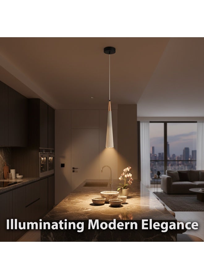 ALFRIDAY Modern Tapered Pendant Light G Holder Dimmable Adjustable Drop 2M Wire Warm Accent Lighting - Image 4