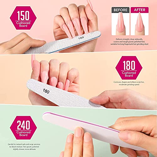 Royalkart Nail Filer Set Nail Buffer Filer Block Natural Manicure Filer Nail Polish Remover Washable Double Sided Emery Boards For Acrylic Nails & Natural Nails (Pack of 6) - Image 4