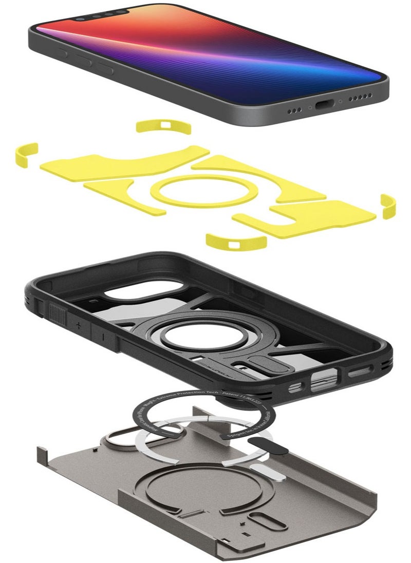 Tough Armor MagFit AI for iPhone 16E Case Cover MagSafe with Kickstand (2025) - Gunmetal