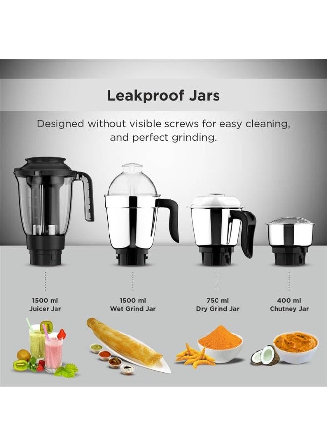 باترفلاي Butterfly Jet Elite Mixer Grinder, 750W, 4 Jars (Grey) - Image 2