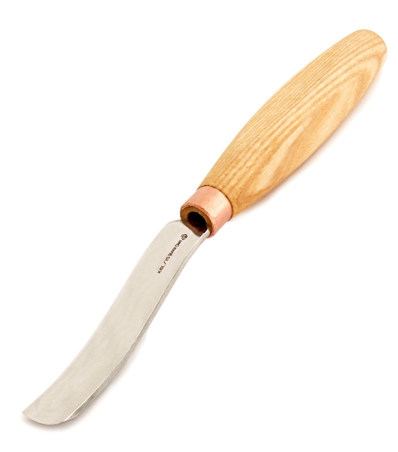 BeaverCraft Wood Spoon Carving Gouge Compact Chisel K6L/15 Wood Carving Tools Bowl Carving Carbon Steel Blade Wood Handle Radial Gouge Knife Hard and Soft Woods Compact Bent Gouge - Image 1