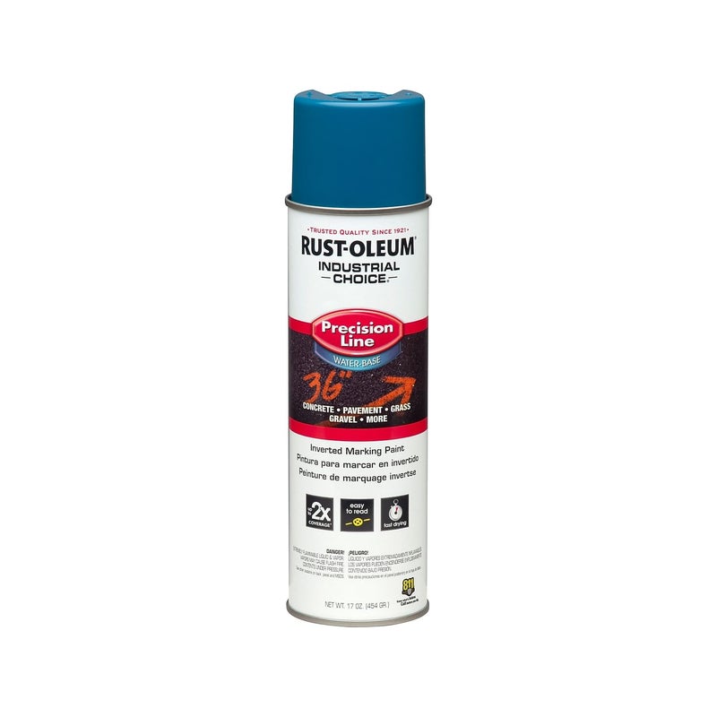 Rust-Oleum 203031-12PK Industrial Choice Inverted Water-Based Marking Spray Paint, 17 Oz, APWA Caution Blue, 12 Pack - Image 5
