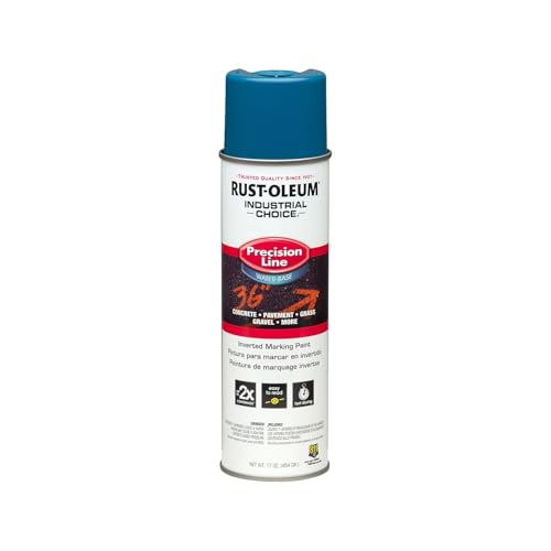 Rust-Oleum 203031-12PK Industrial Choice Inverted Water-Based Marking Spray Paint, 17 Oz, APWA Caution Blue, 12 Pack - Image 1
