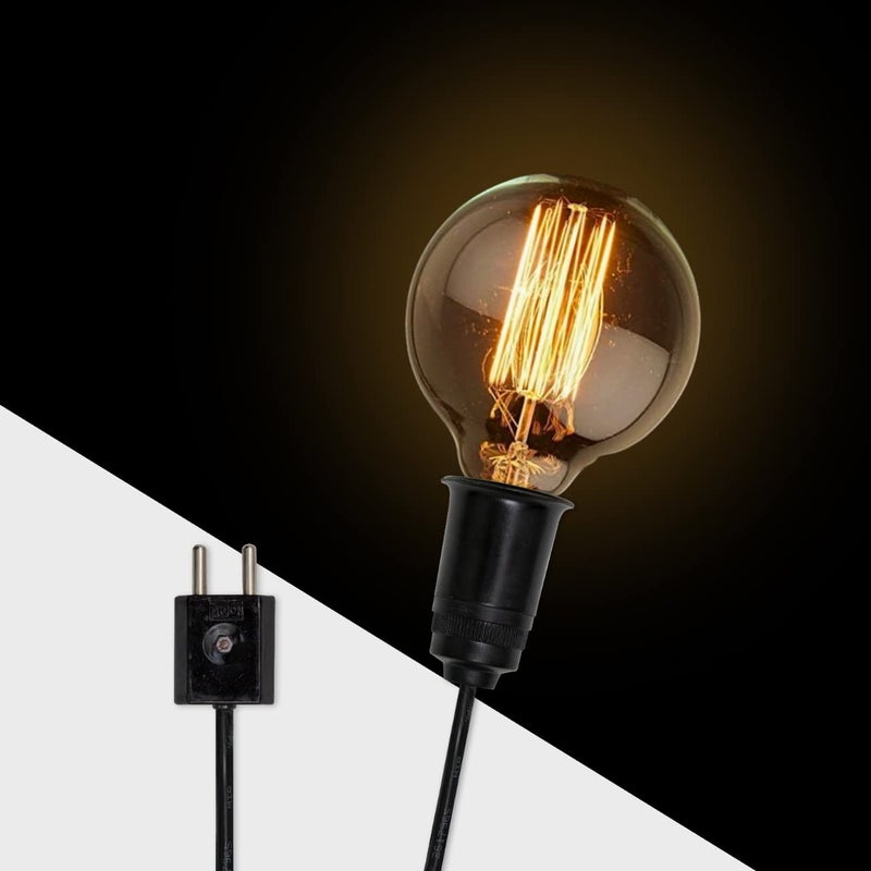 SeCro حامل مصباح LED من نوع E27 مع كابل تمديد، حامل مصباح مع سلك مرن وقابس 2 دبوس للاستخدام المتعدد (8 أمتار) - Image 4