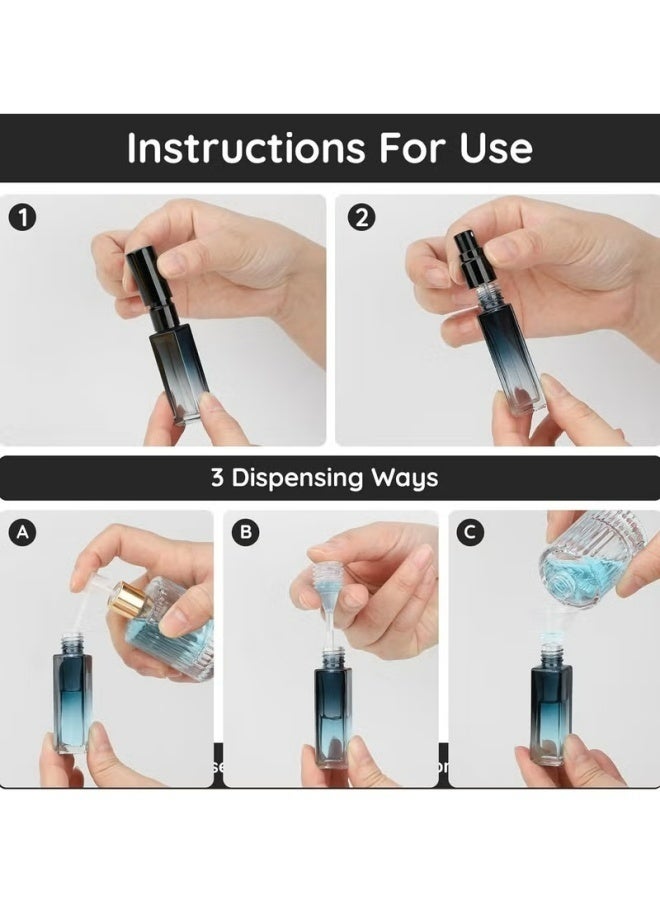 Travel Perfume Bottle Refillable, 5pcs 5ML Mini Glass Perfume Containers with Funnel and Pipette, Empty Portable Leak-proof Fragrance Bottles Spray Atomizer Pump Bottle Kit for Toiletries - Image 4