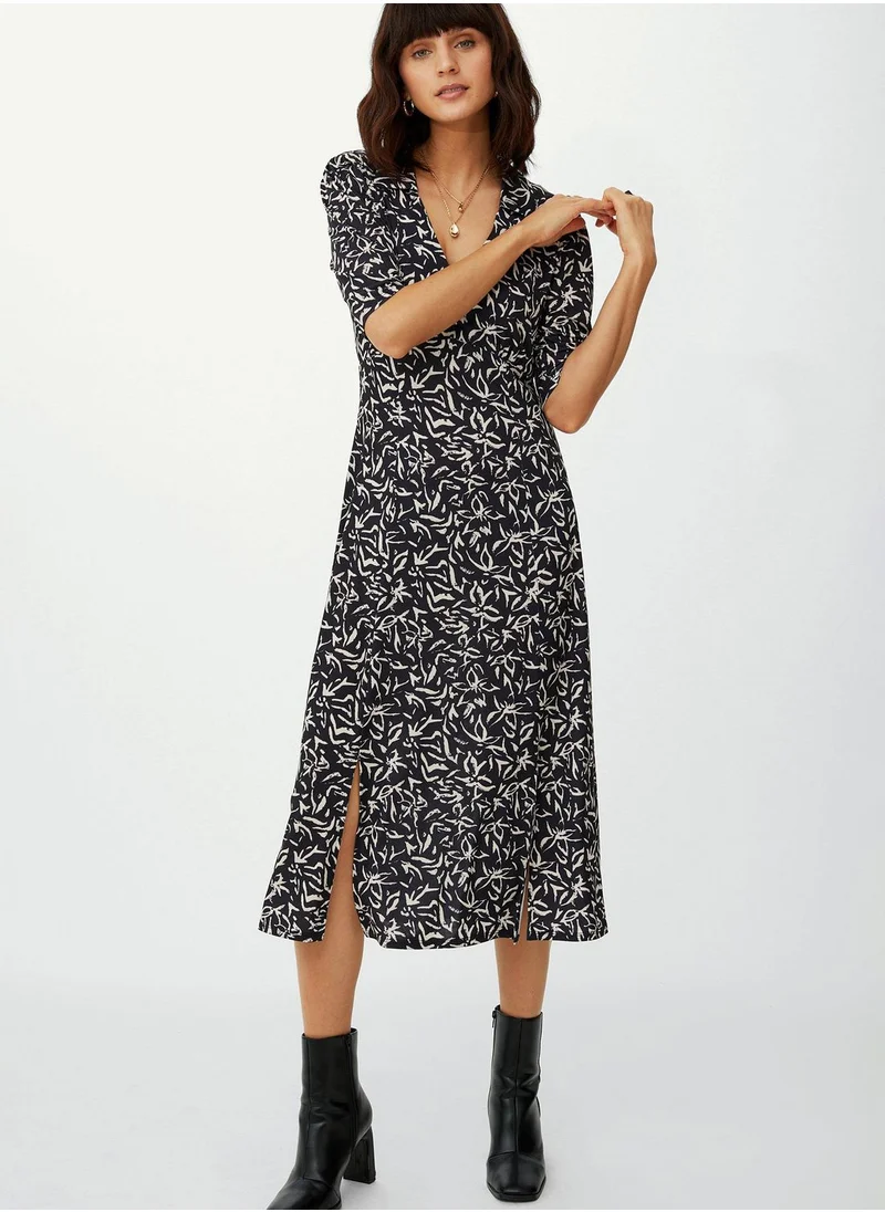 DEBENHAMS Split Detail Printed Dress