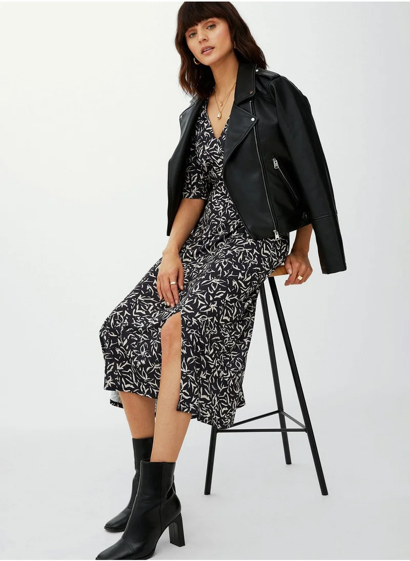 DEBENHAMS Split Detail Printed Dress
