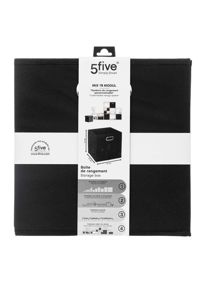 Five Simply Smart Polypropylene and Metal Foldable Storage Box Black 31 x 31cm 138885J  - Image 3