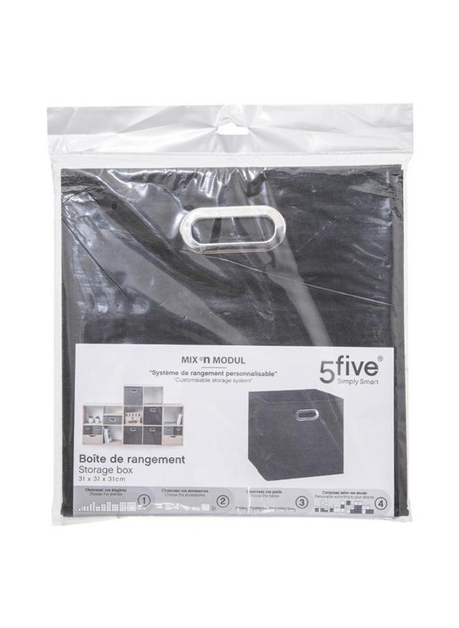 Five Simply Smart Polypropylene and Metal Foldable Storage Box Black 31 x 31cm 138885J  - Image 4