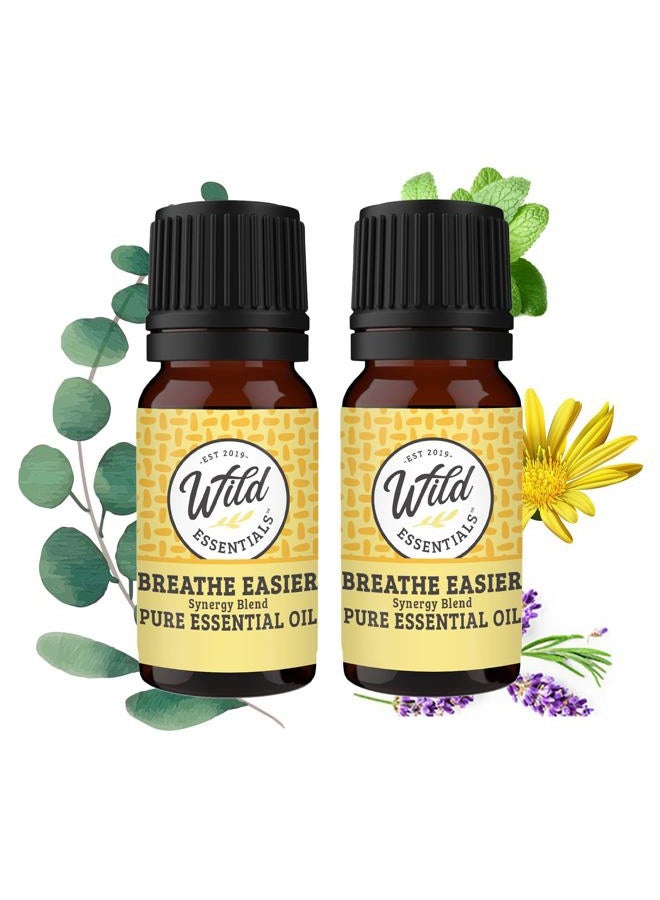 mEssentials Wild s"Breathe Easier" 100% Pure Oil Synergy Blend 2 Pack - 10ml, Cool and clearing for Congestion, Sinus, Allergies, stuffy Nose, Cold and flu Symptoms, Made and Bottled in USA - Image 1