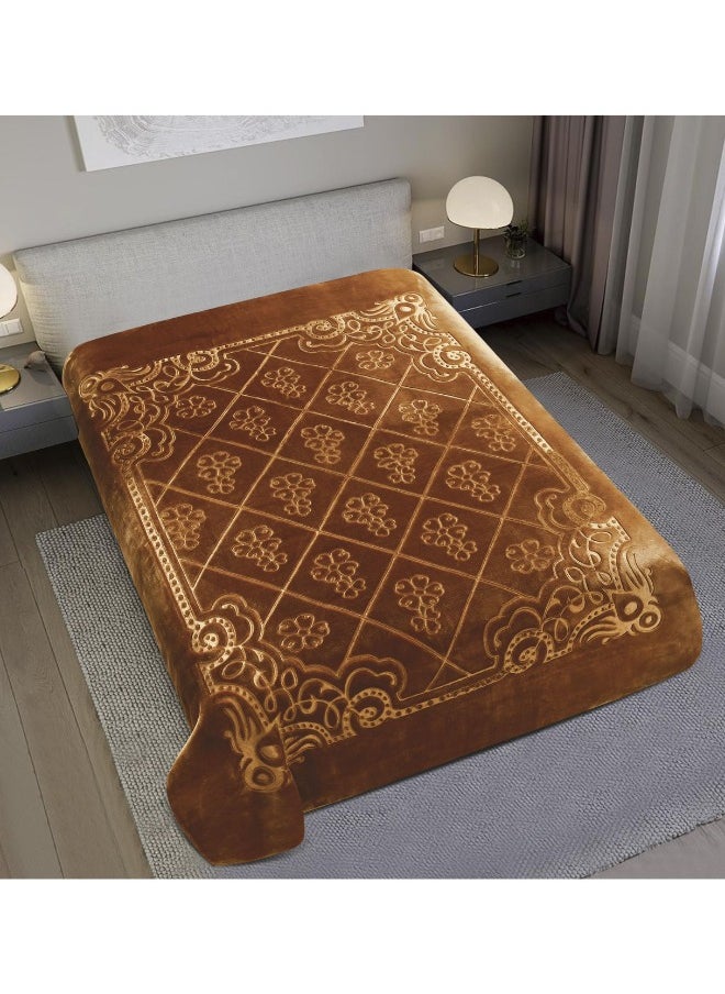 SMART HOME Luxury Double Winter Blanket - Soft, Silky Textured, 2-Ply Double Bed Blanket - Weight 4 kg - Size 200 x 230 cm - Heavy Blanket, Plaid Blanket, Thick 2-Ply Winter Blanket - Ideal for Sleeping and Winter Furnishings  - Image 1