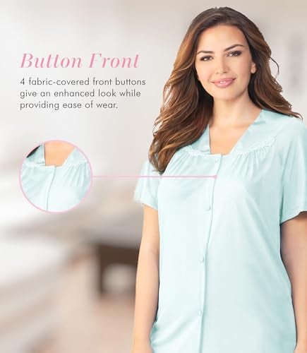 Exquisite Form Women's 90107 Nylon Tricot Short Sleeve Matching Pajama Set - Image 2