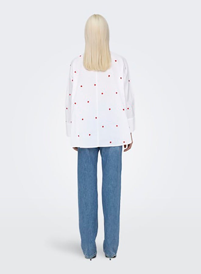 ONLY ONLY Womens New Lina Grace Longsleeve Embroided Shirt  - Image 5