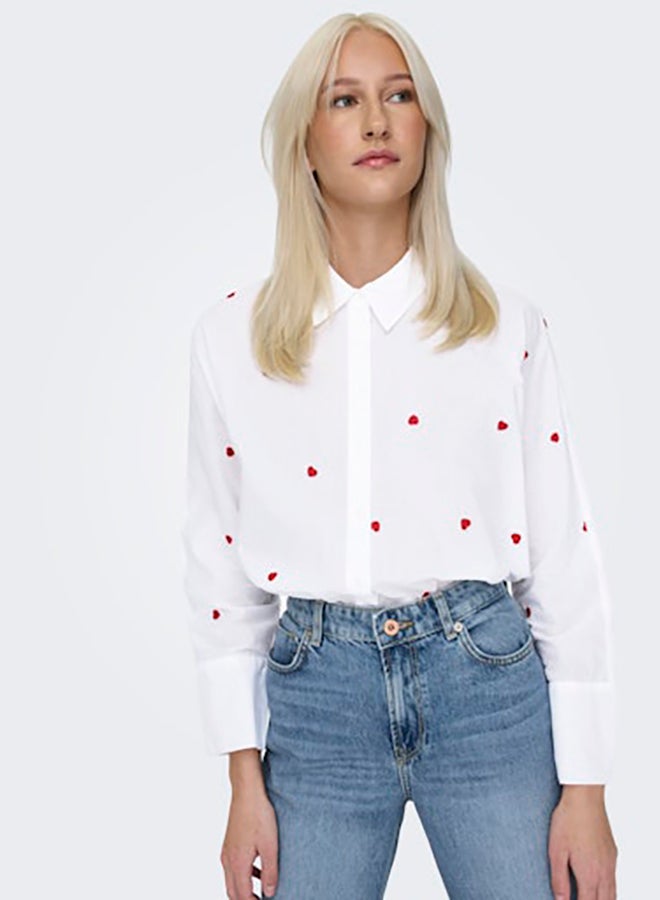 ONLY ONLY Womens New Lina Grace Longsleeve Embroided Shirt  - Image 2