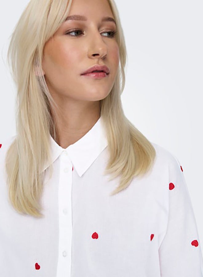 ONLY ONLY Womens New Lina Grace Longsleeve Embroided Shirt  - Image 4