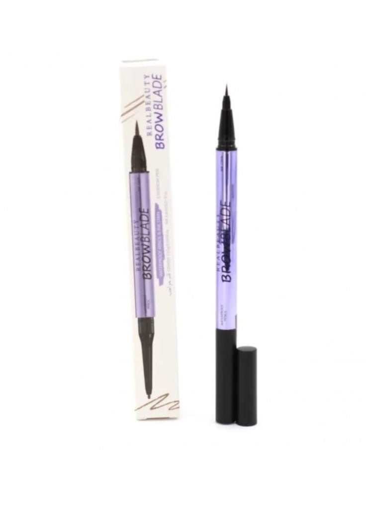 ريال بيوتي قلم حواجب سائل وجل مزدوج 002 بني غامق - Image 2