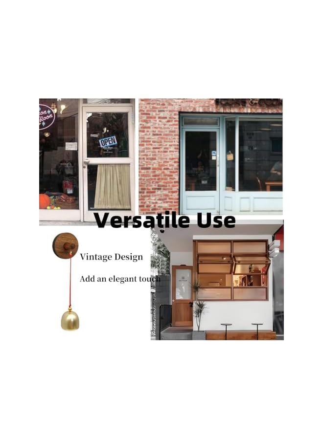 erorex Shopkeepers Bell, Wooden Door Bell, Adhesive Metal Doorbell, Shop Door Bell, Door Chime for Entrance, Shopkeepers Bell for Door Opening, Vintage Door Bell for Home Shop,Door Ornament - Image 2