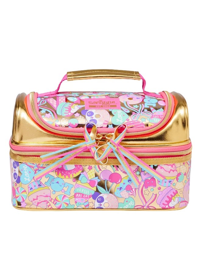 Smiggle Girls Sweet Candy Donut Print Double Layer Insulated Lunch Bag Portable Thermal Food Cooler Bag For School Picnic - Image 1