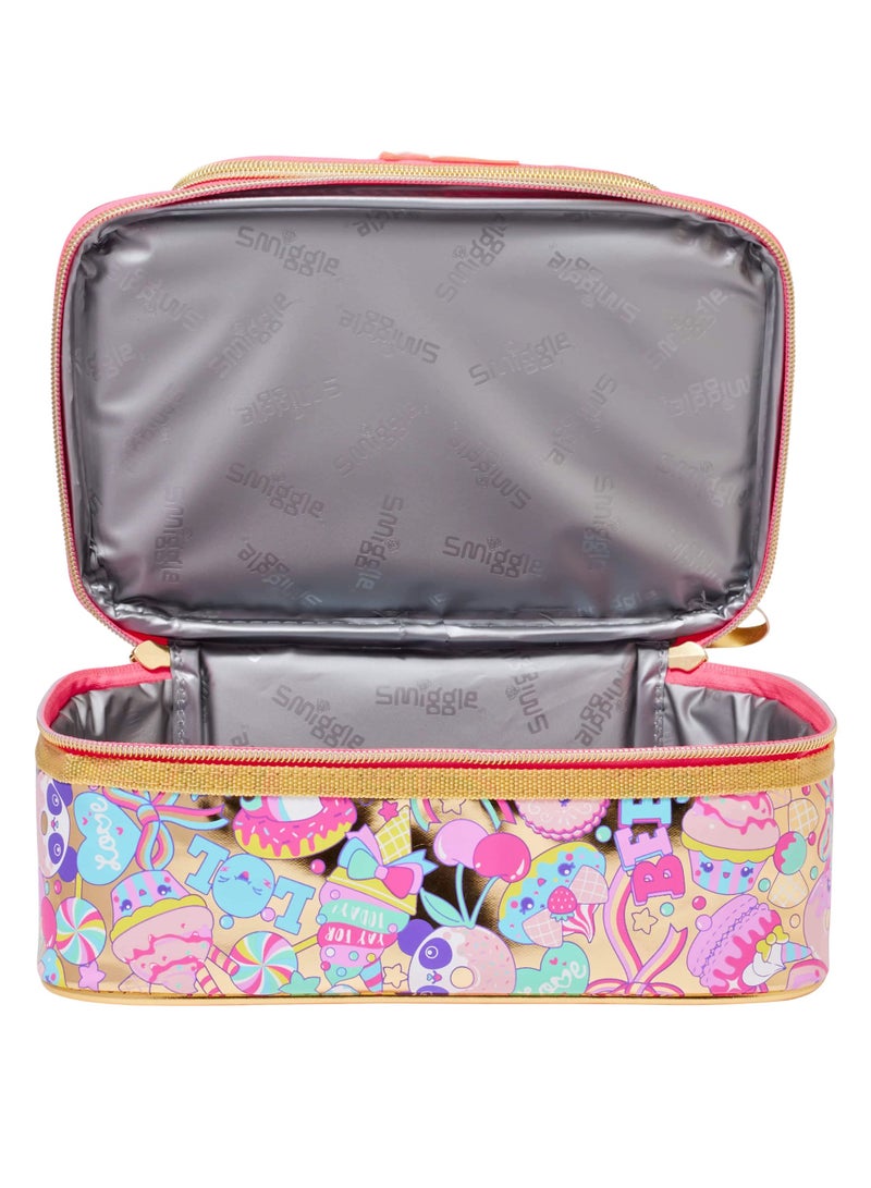 Smiggle Girls Sweet Candy Donut Print Double Layer Insulated Lunch Bag Portable Thermal Food Cooler Bag For School Picnic - Image 2