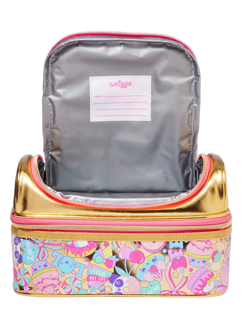 Smiggle Girls Sweet Candy Donut Print Double Layer Insulated Lunch Bag Portable Thermal Food Cooler Bag For School Picnic - Image 3
