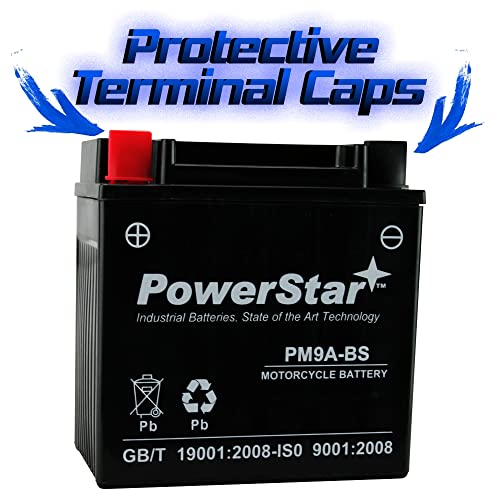 PowerStar PM9A-BS High Performance Power Sports- Maintenance Free - Sealed AGM Battery Motorcycle Battery for YTX9A-BS YAMAHA 200 YCS1 68 - Image 2