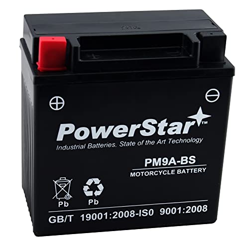 PowerStar PM9A-BS High Performance Power Sports- Maintenance Free - Sealed AGM Battery Motorcycle Battery for YTX9A-BS YAMAHA 200 YCS1 68 - Image 1
