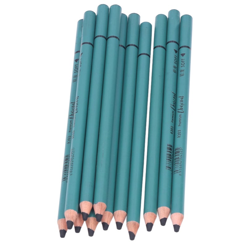12Pcs Charcoal Pencils Flexible Write Smoothly Easy to Use Charcole Art Supply for Detailed Drawing Sketching Painting - Image 5