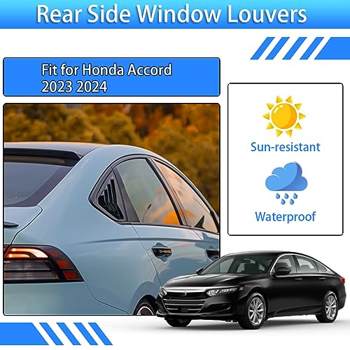 XYHGM for Honda 11th Accord 2023 2024 Exterior Accessories Sporty Car Rear Side Window Louvers Air Vent Scoop Shades Cover Trim Blinds 2PCS(Carbon Fiber) - Image 3