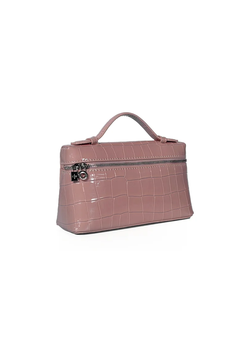 كيوبل Croc-embossed glossy handbag