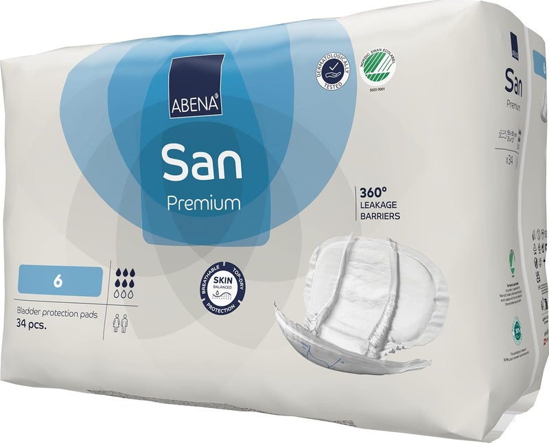 Abena San Premium Incontinence Pads Moderate Absorbency Sizes 4 to 7 Size 6 34 Count - Image 2