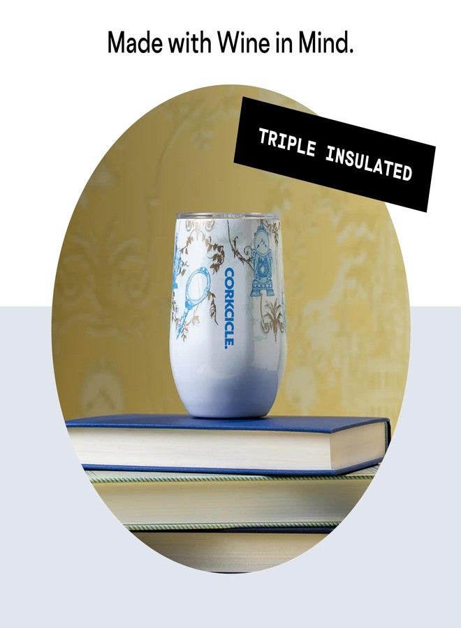 CORKCICLE كوب نبيذ بدون ساق من كورتككل ديزني الأميرة بيل، مصنوع من الفولاذ المقاوم للصدأ المعزول ثلاث مرات، غطاء سفر مقاوم للكسر، يحافظ على المشروبات باردة لمدة 9 ساعات، 12 أونصة - Image 3