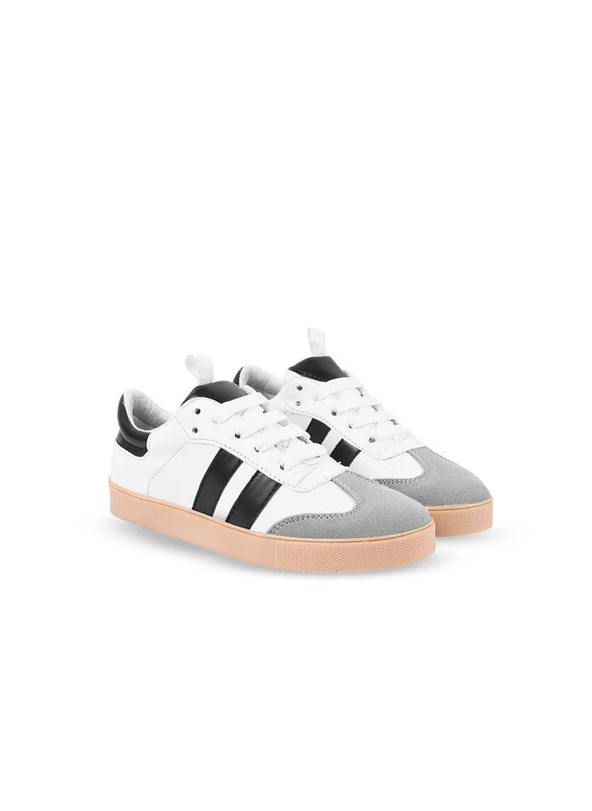 شوتوبيا Shoetopia Girls Striped Lace-Ups Sneakers