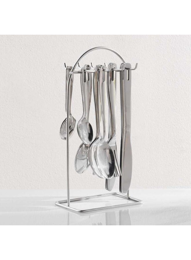 Pan Home 24-Piece Chrome Cutlery Set With Stand - Image 4
