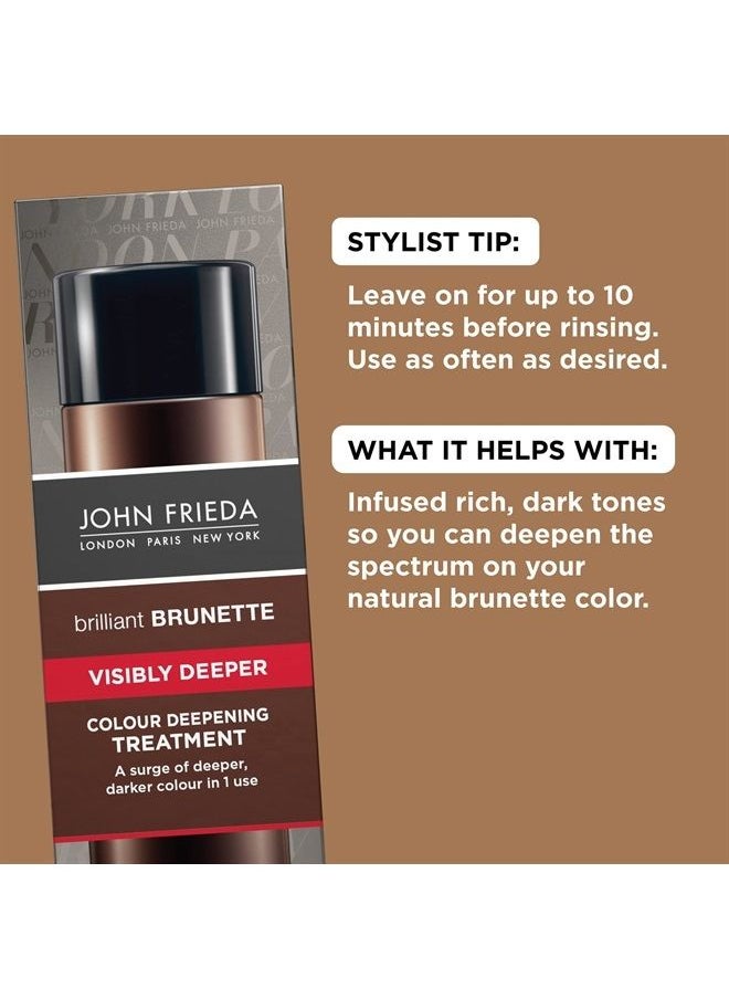 John Frieda - Brilliant Brunette Hair Color Deepening Treatment, for Cocoa Infused, Darker Color, 4 oz, with Evening Primrose Oil (Pack of 2) - Image 1