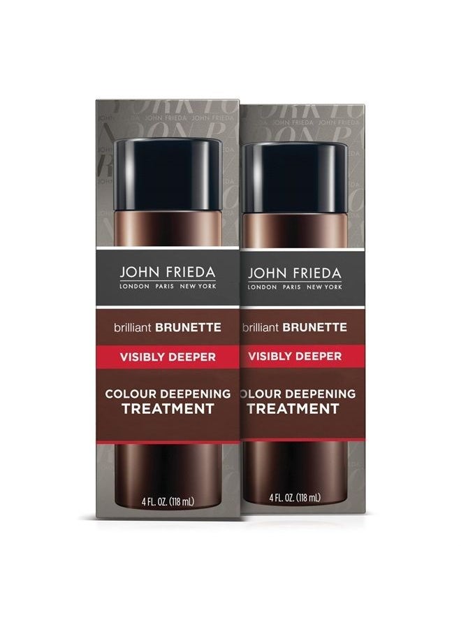 John Frieda - Brilliant Brunette Hair Color Deepening Treatment, for Cocoa Infused, Darker Color, 4 oz, with Evening Primrose Oil (Pack of 2) - Image 1