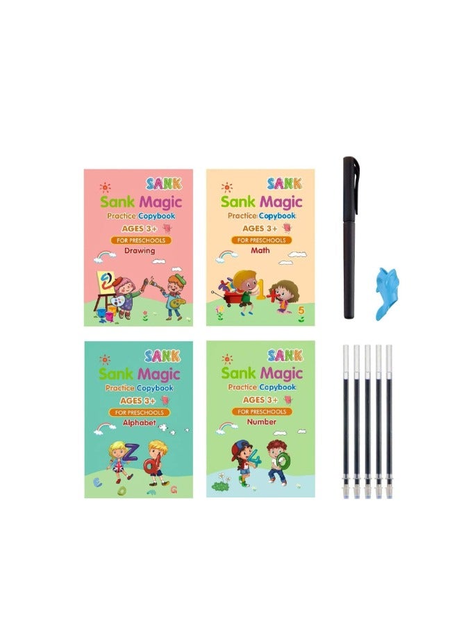 Tegrilo كتاب تدريبي مكون من 4 قطع من FN-Sank Magic للأطفال مع قلم - Image 1