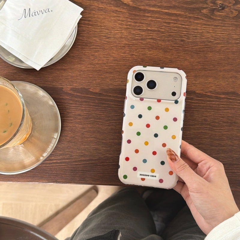 Drop Protection iPhone 14 Scratch Resistant Silicone for 14 Plus 14 Pro 14 Pro Max with Polka Dot in Multicolour Polka Dot - Image 3
