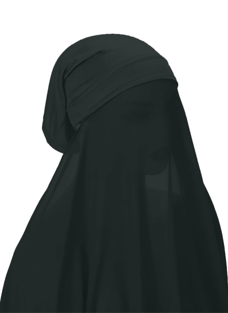 NUKHBAA - Instant Hijab Wrap,Pullover Head Scarf with Tube Undercap Charleston Green color Hijab-HC - Image 1