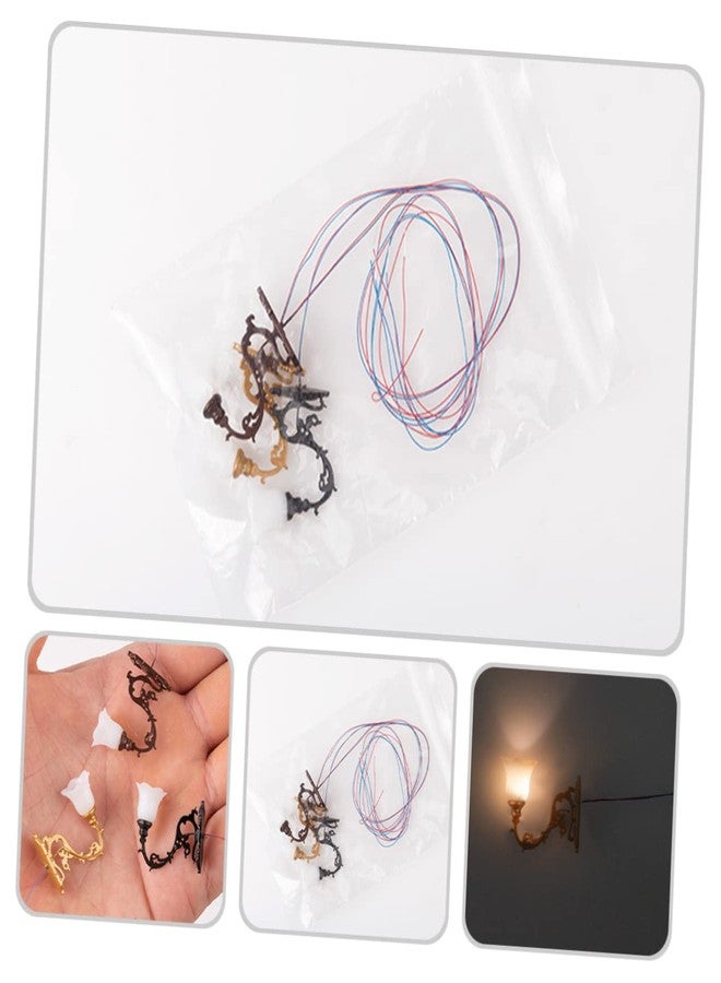 OFFSCH 4pcs Dollhouse Wall Light LED Decor LED Lanterns Miniature Dollhouse Miniature Lighting Wall Lamp Sconce Light Scene Lamp Micro Landscaping Decor - Image 2
