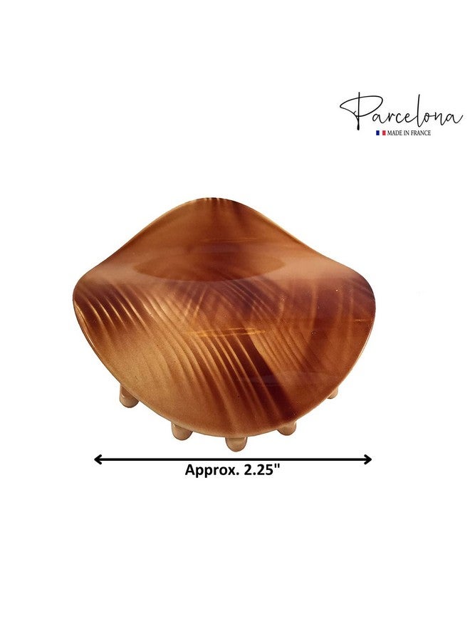 Parcelona France Onde Beige Waves Celluloid Side Slide In Secure Grip Hair Updo Hinge Duck Hair Claw 2 3/4 Inch - Image 4