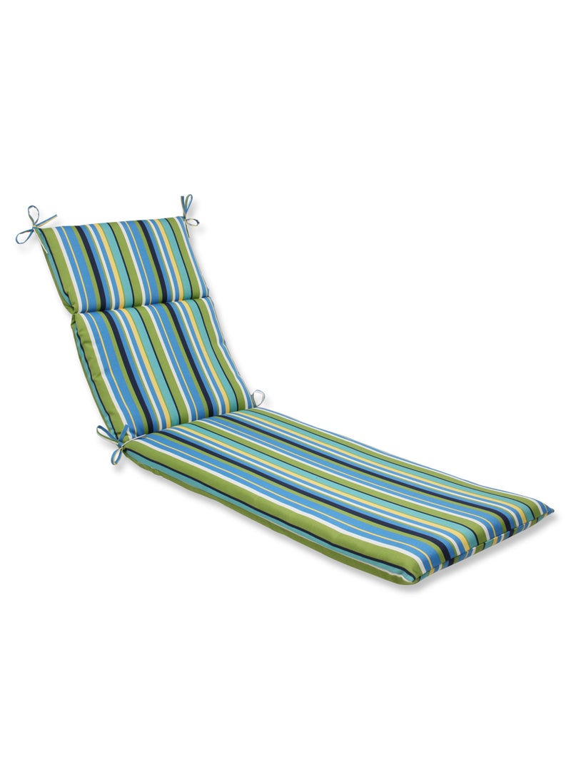 Pillow Perfect Pillow Perfect Stripe IndoorOutdoor Split Back Chaise Lounge Cushion with Ties Plush Fiber Fill Weather and Fade Resistant 725 x 21 BlueGreen Topanga 1 Count 
