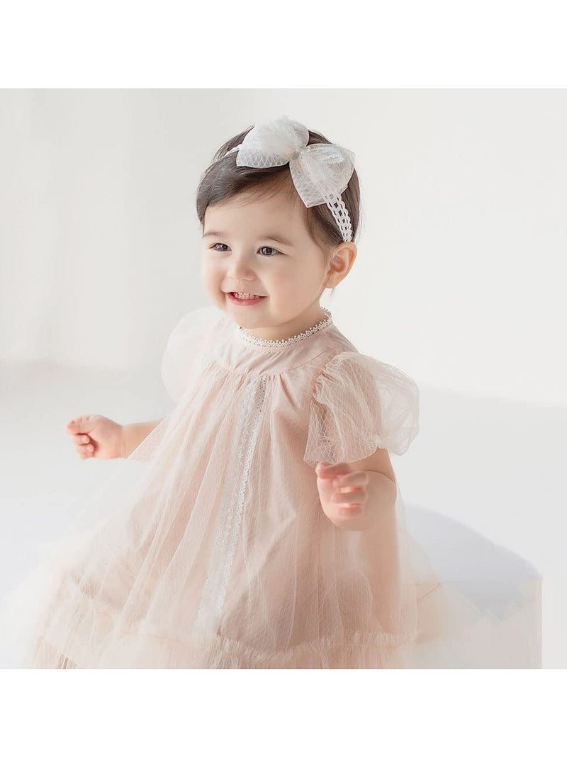 SOLARAE Bow-knot Headband for Baby Girls - Soft Lace Floral Hairbands, Ideal for Newborns, Infants, and Toddlers Hair Accessories - Image 5