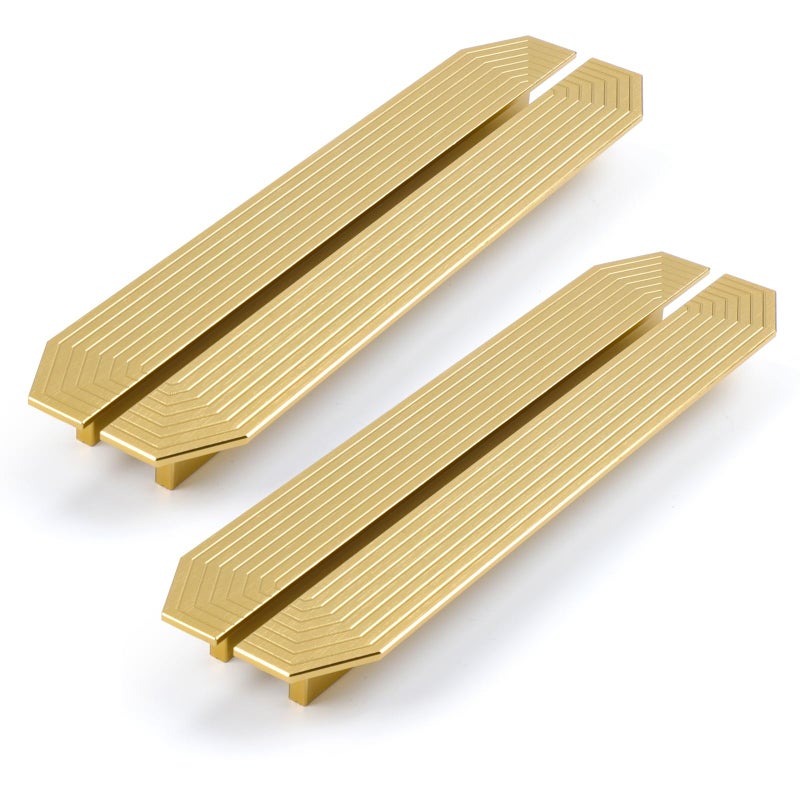 BaiNong 4 Pack Brass Cabinet pulls Brushed Drawer pulls Modern Gold Cabinet 934 inch Handles Drawer Handles for Dresser Closet - Image 2